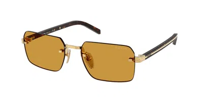 Prada Pr D55s 5ak50p Men's Sunglasses Gold Size 55