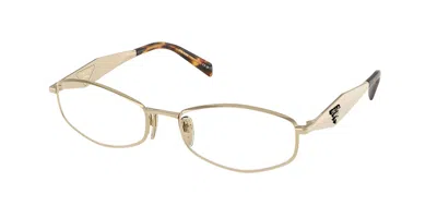 Prada Pr D58v Zvn1o1 Women's Glasses Gold Size 54 - Free Lenses - Blue Light Block Available In Pale Gold