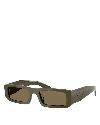 Prada Pr Rectangular Sunglasses, 54mm In Brown