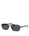 Prada Pr Rectangular Sunglasses, 55mm In Black