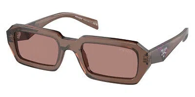 Pre-owned Prada Pr Sunglasses Brown Transparent/brown / Light Brown 100% Authentic