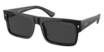 Pre-owned Prada Pr Sunglasses Men Black / Polarized Black 59mm 100% Authentic