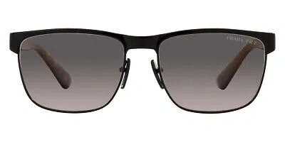 Pre-owned Prada Pr Sunglasses Men Black / Polarized Gray Gradient 58mm 100% Authentic