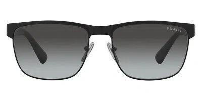 Pre-owned Prada Pr Sunglasses Men Matte Black / Gray Gradient 58mm 100% Authentic