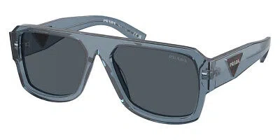 Pre-owned Prada Pr Sunglasses Men Transparent Gray / Dark Gray 56mm 100% Authentic