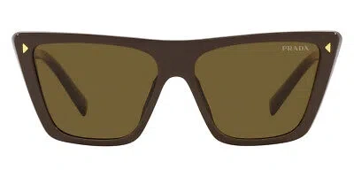 Pre-owned Prada Pr Sunglasses Women Loden / Dark Brown 55mm 100% Authentic