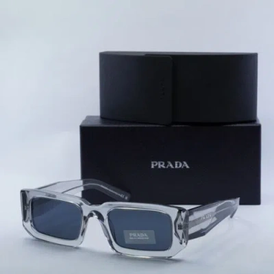 Pre-owned Prada Pr06ys 12r09t Transparent Grey/dark Grey 53-21-145 Sunglasses Authe... In Gray