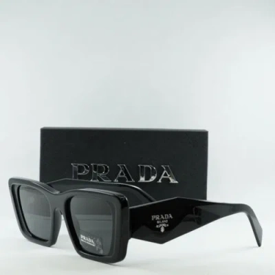Pre-owned Prada Pr08ys 1ab5s0 Black/grey 51-18-145 Sunglasses In Gray