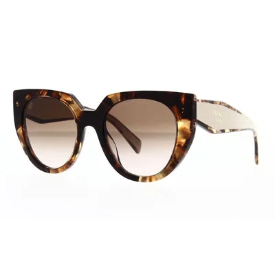 Prada Pr14ws 01r0a6 Caramel Tortoise/powder/brown Gradient In Multi