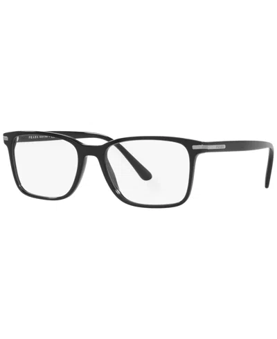 Prada Pr14wv Men's Rectangle Eyeglasses In Black