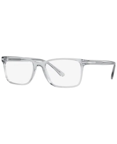Prada Pr14wv Men's Rectangle Eyeglasses In Crystal Gray