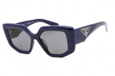 Pre-owned Prada Pr14zsf 18d5z1 Baltic Marble/dark Grey Polarized 52-17-140 Sunglasses In Gray