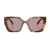 Prada Tortoiseshell-effect Cat-eye Sunglasses In Rosso