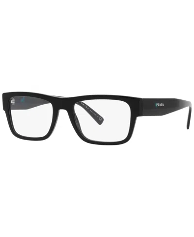 Prada Pr15yv Men's Rectangle Eyeglasses In Black