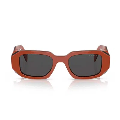 Prada Rectangle-frame Sunglasses In Rosso