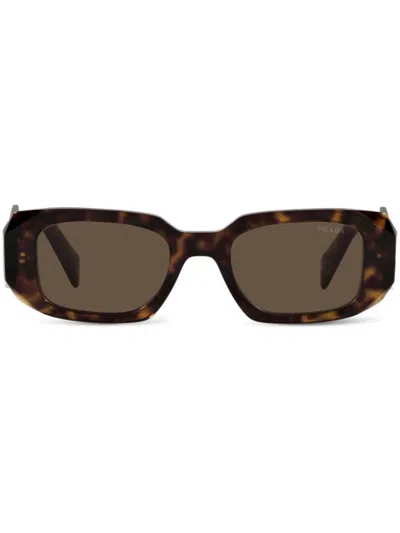 Prada Pr17ws Geometric-frame Sunglasses In Brown