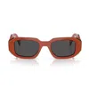Prada Womens Orange Pr 17ws Rectangular-frame Acetate Sunglasses In 12n5s0 Red