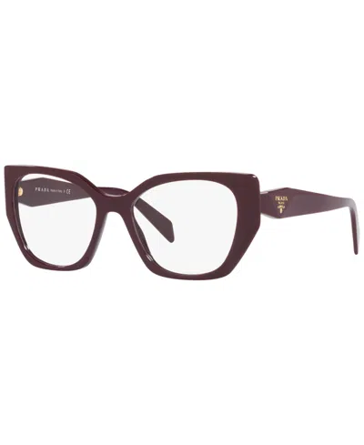 Prada Pr18wv Women's Irregular Eyeglasses In Garnet