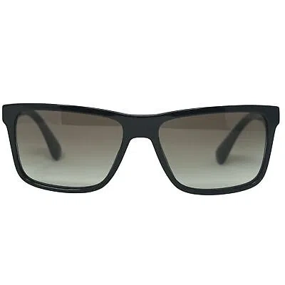 Pre-owned Prada Pr19ss 1ab0a7 Black Sunglasses In Gray