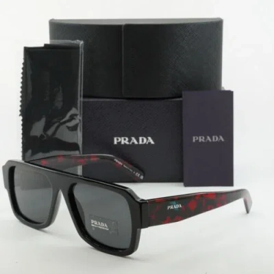 Pre-owned Prada Pr22ysf 1ab5s0 Black / Dark Grey 58-15-140 Sunglasses In Gray