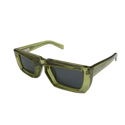 Pre-owned Prada Pr24ys Oversized Square Runway Sunglasses In Green