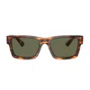 Prada 53mm Rectangular Polarized Sunglasses In Rosso