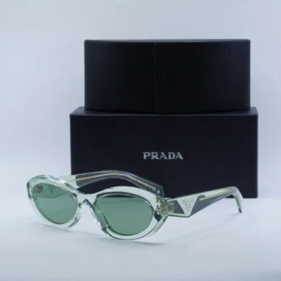 Pre-owned Prada Pr26zs 14r20e Transparent Mint/green 55-16-145 Sunglasses