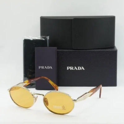 Pre-owned Prada Pr65zs Zvn02z Gold/orange 55-20-140 Sunglasses Authentic