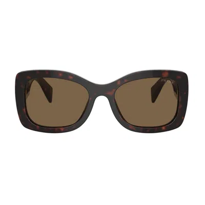 Prada Brown Square Sunglasses In Marrone