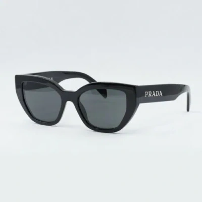 Pre-owned Prada Pra09s 1ab5s0 Black/dark Gray 53-18-145 Sunglasses