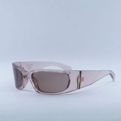 Pre-owned Prada Pra14s 19q10d Transparent Peach/light Brown 60-18-120 Sunglasses