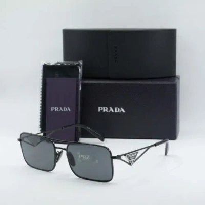 Pre-owned Prada Pra52s 1ab5z1 Black/dark Gray Polarized 56-17-140 Sunglasses