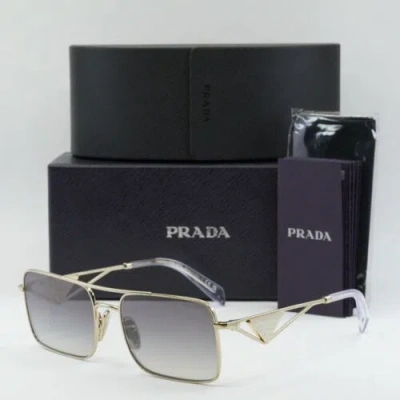 Pre-owned Prada Pra52s Zvn30c Pale Gold/gradient Blue Mirrored Silver 56-17-140 Sun...
