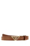 Prada Practical Leather Belt With 1.5 Cm Height In Camel