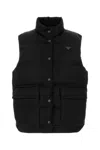 Prada Practical Recycled Nylon Down Jacket In Black