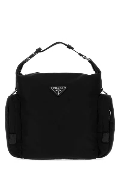 Prada Practical Soft Fabric Men's Handbag In Nero