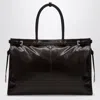 Prada Chocolate Leather Large Shopping Bag In Brown