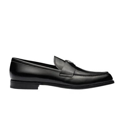Pre-owned Prada Brushed Leather Loafer 'black' | Men's Size 6.5