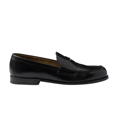 Pre-owned Prada Brushed Leather Loafer 'black' | Men's Size 9.5