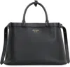 Prada Small Logo Leather Top Handle Bag In Black