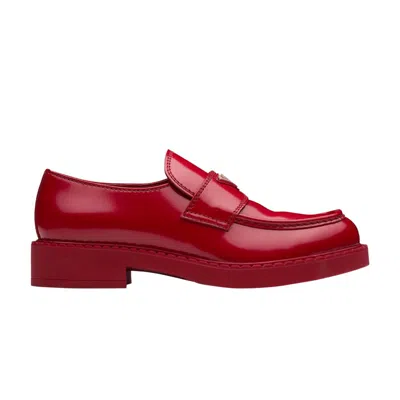 Pre-owned Prada Chocolate Loafer 'scarlet' | Red | Men's Size 7