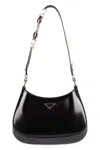 Prada Cleo Leather Shoulder Bag In Black