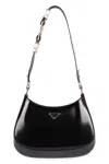Prada Cleo Leather Shoulder Bag In Black