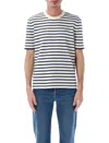 Prada Striped Short Sleeve Crewneck T-shirt In Multi