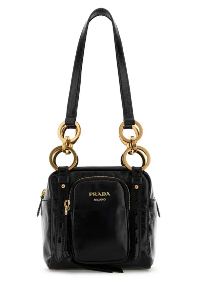 Prada Dangle Leather Boston Bag
