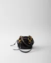 Prada Dangle Leather Top-handle Mini-bag In Black
