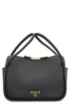 Prada Darling Leather Tote Bag In Black