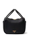 Prada Shoulder Bag Structured Shape Top Handle In Black
