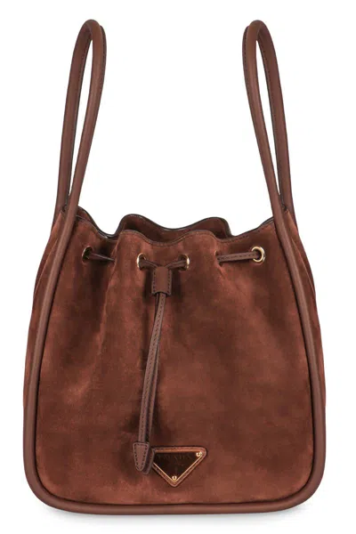Prada Darling Mini Bucket Bag In Brown