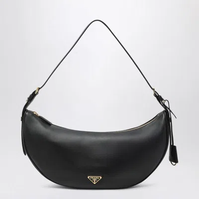 Prada Demi-lune Large Shoulder Bag In Black